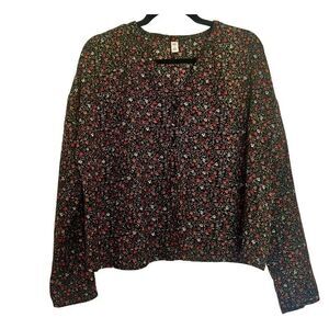 BP floral vneck dolman sleeve blouse small